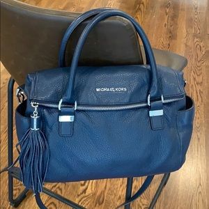 Michael Kors Weston Crossbody Satchel Navy Blue